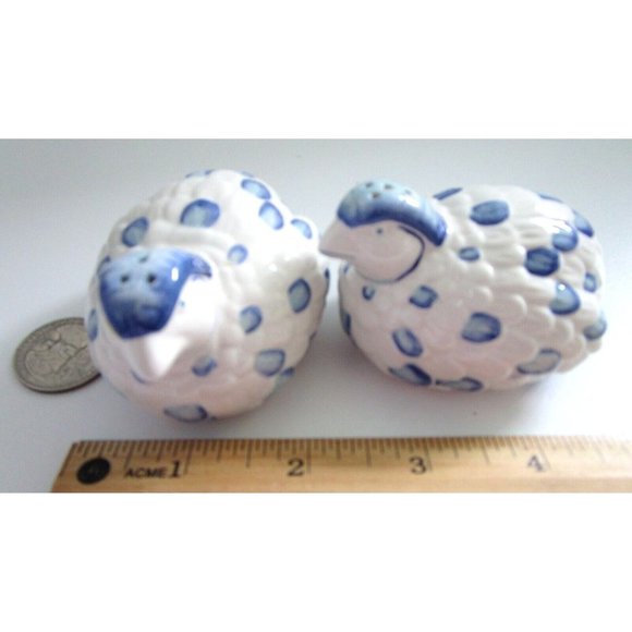 Vintage Ceramic blue and white pheasant/bird - salt and pepper shakers - Abbott - Picture 7 of 7